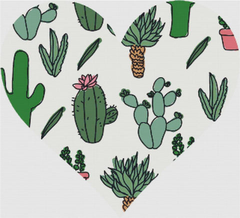 Cactus Heart - X Squared Cross Stitch