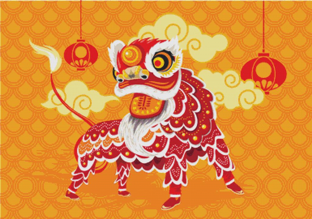 Chinese Lion - X Squared Cross Stitch