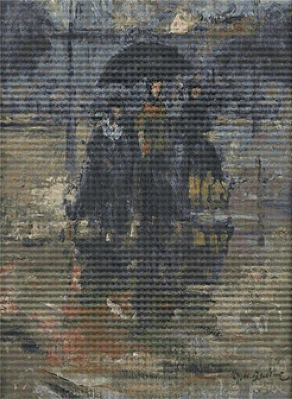 Rue Animée Par Temps De Pluie - X Squared Cross Stitch