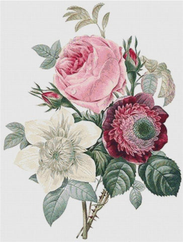 Rose, Anemone And Clematis - X Squared Cross Stitch