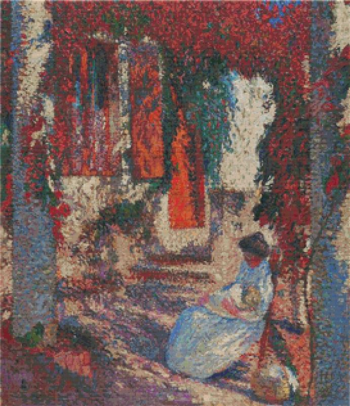 Mother And Child In The Garden - X Squared Cross Stitch