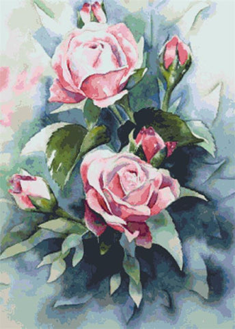 Watercolor Roses - Fox Trails Needlework