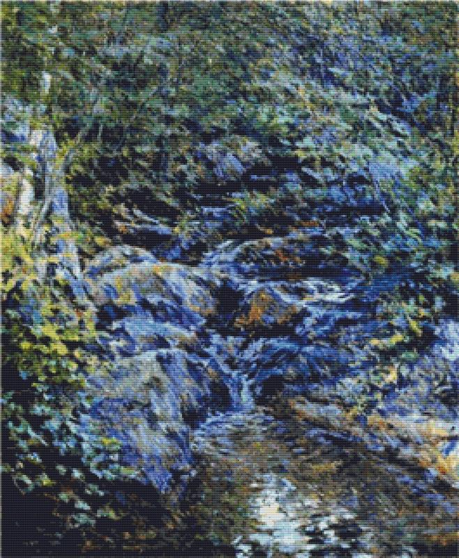 Landscape With Waterfall - X Squared Cross Stitch