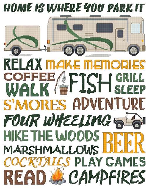 Home Is Where You Park It: Motorhome - Cross Stitch Wonders