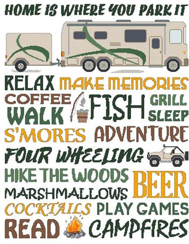Home Is Where You Park It: Motorhome - Cross Stitch Wonders
