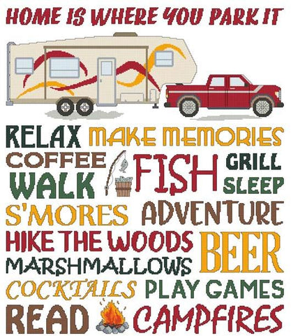 Home Is Where You Park It: 5th Wheel - Cross Stitch Wonders