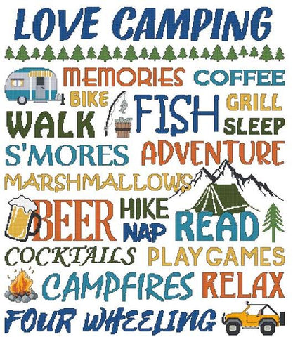 Love Camping: Colorful - Cross Stitch Wonders