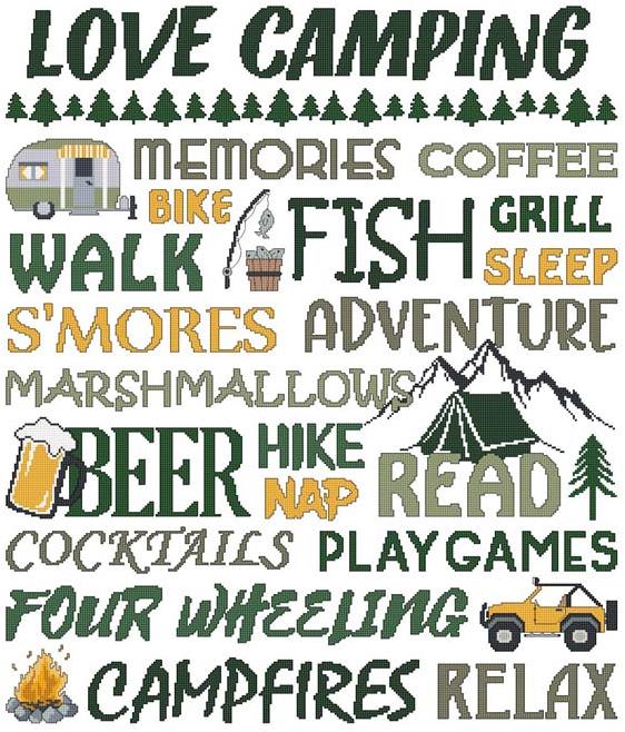 Love Camping: Greens - Cross Stitch Wonders