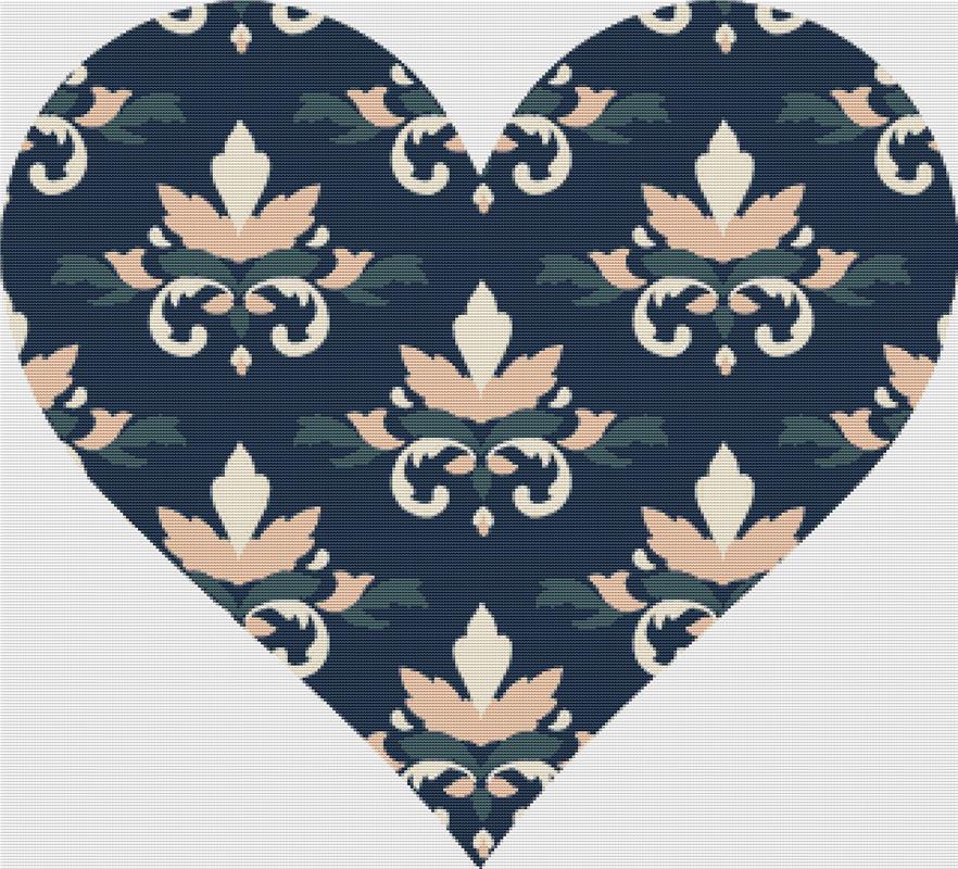 Blooming Heart II - X Squared Cross Stitch