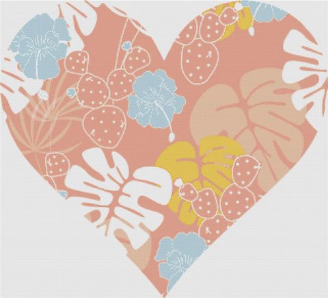 Tropical Summer Heart - X Squared Cross Stitch