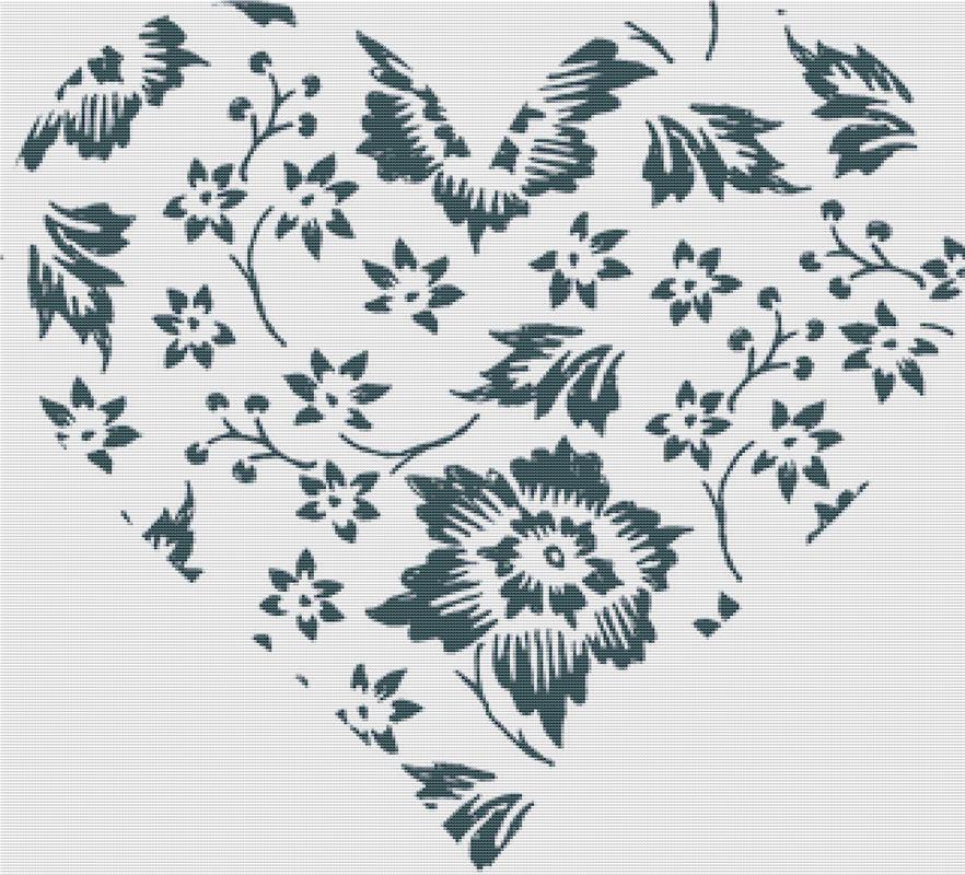 Blue Inspiration Heart - X Squared Cross Stitch