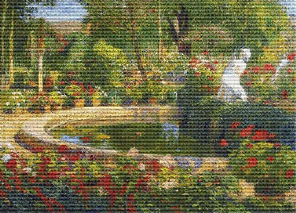 Fountain In Marquayrol - X Squared Cross Stitch