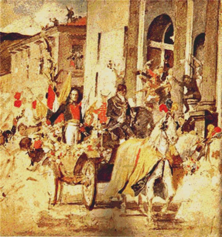 Llegada De El Libertador Al Templo De San Francisco - X Squared Cross Stitch