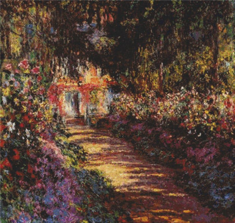 Pathway In Monet's Garden At Giverny - X Squared Cross Stitch
