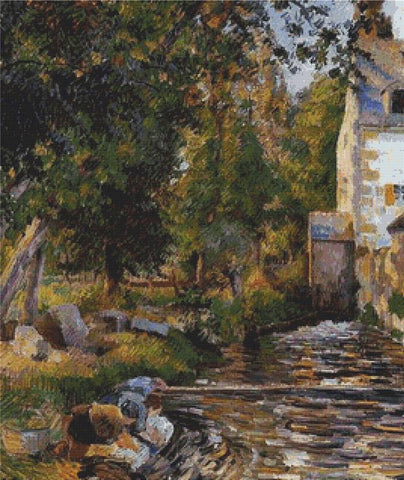 Laundry And Mill At Osny - X Squared Cross Stitch
