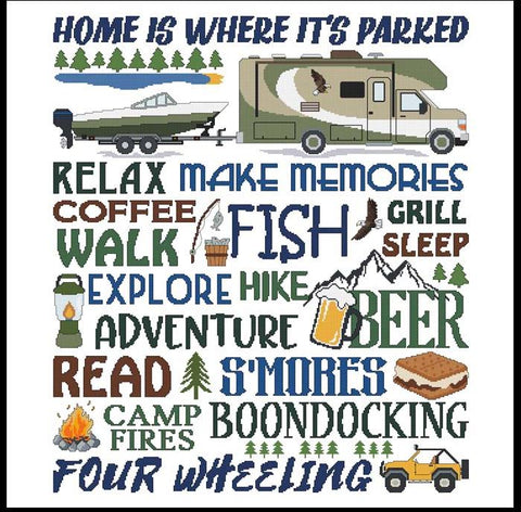 Home Is Where It's Parked: Class C RV - Cross Stitch Wonders