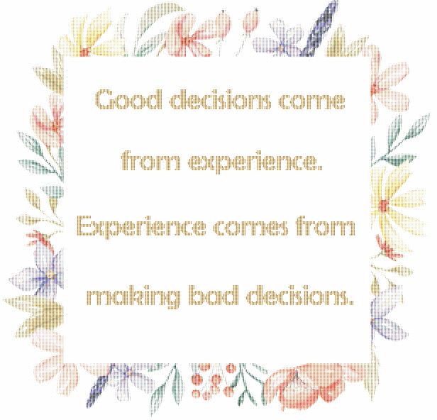 Good Decisions - X Squared Cross Stitch