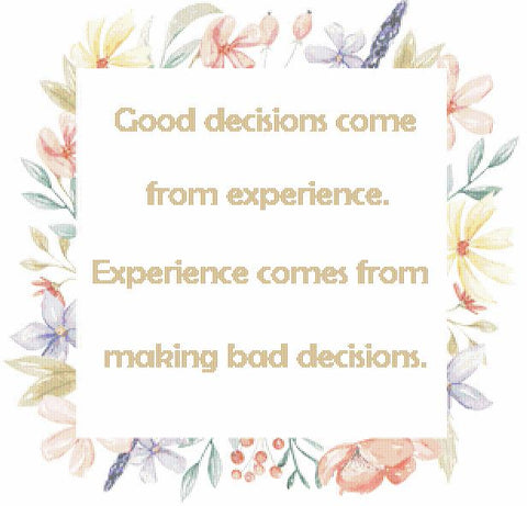 Good Decisions - X Squared Cross Stitch