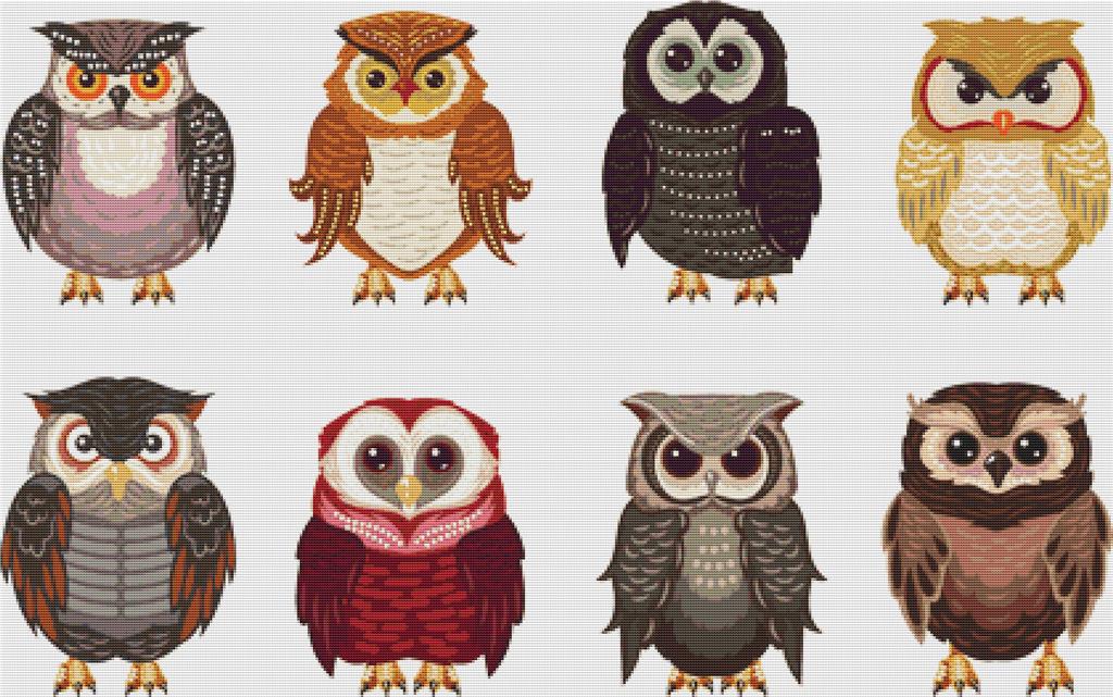 Woodland Owls - X Squared Cross Stitch