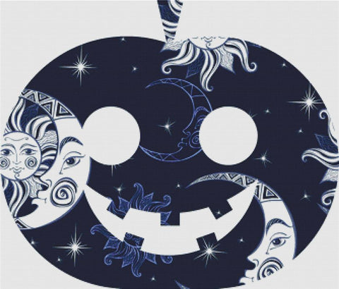 Sun And Moon Jack-O-Lantern - X Squared Cross Stitch