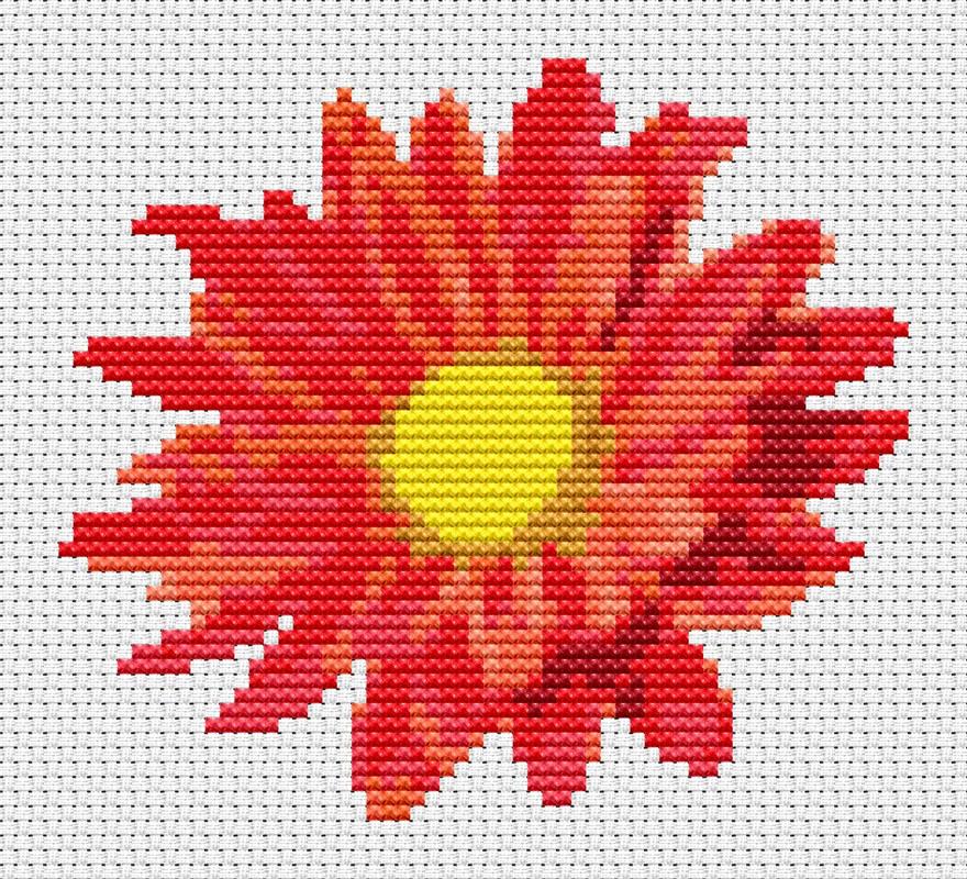 Flower Series: Red Gerbera - Art of Stitch, The