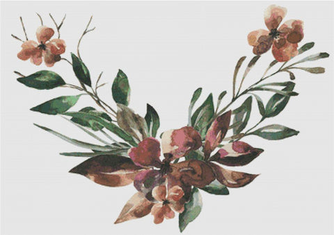 Muted Floral Motif - X Squared Cross Stitch