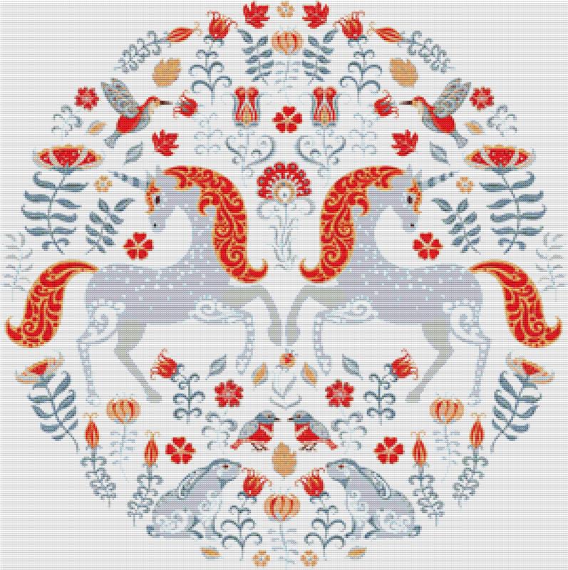 Scandinavian Unicorns - X Squared Cross Stitch