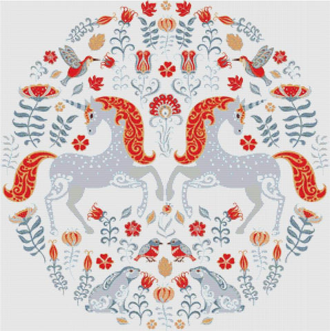 Scandinavian Unicorns - X Squared Cross Stitch