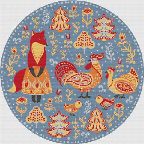 Folk Circle - X Squared Cross Stitch