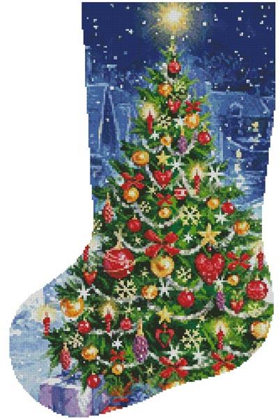 Christmas Tree Stocking (Left) - Artecy Cross Stitch