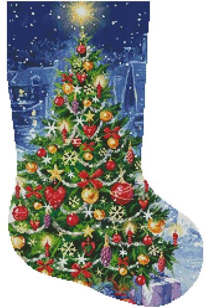 Christmas Tree Stocking (Right) - Artecy Cross Stitch