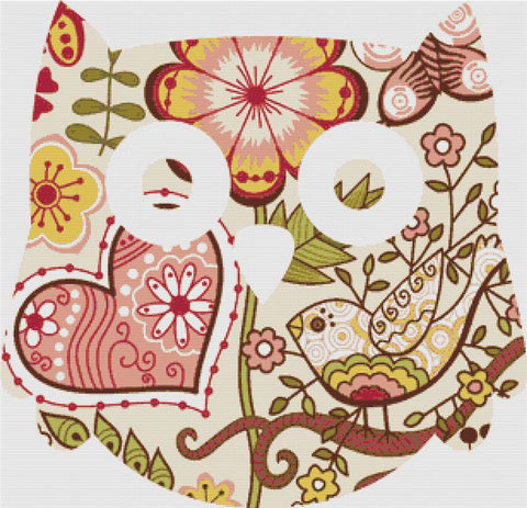 Summer Bird Owl - X Squared Cross Stitch