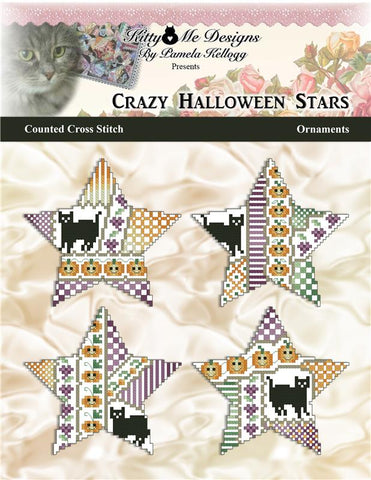 Crazy Halloween Stars Ornaments - Kitty & Me Designs