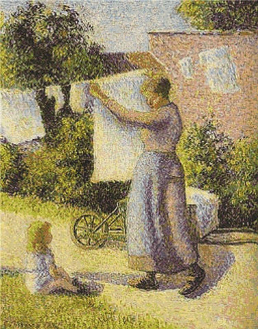 Woman Hanging Up The Washing - X Squared Cross Stitch