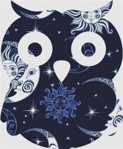 Sun And Moon Owl I - X Squared Cross Stitch