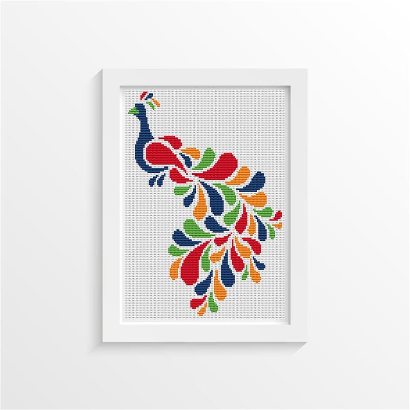 Abstract Peacock In Rainbow - Art of Stitch, The