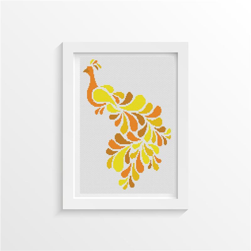 Abstract Peacock In Yellow - Art of Stitch, The