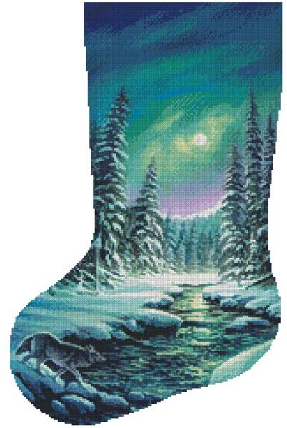 A Quiet Stroll Stocking (Left) - Artecy Cross Stitch