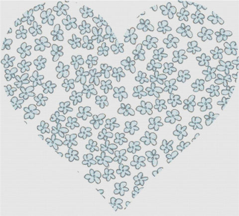 Floral Party Heart - X Squared Cross Stitch