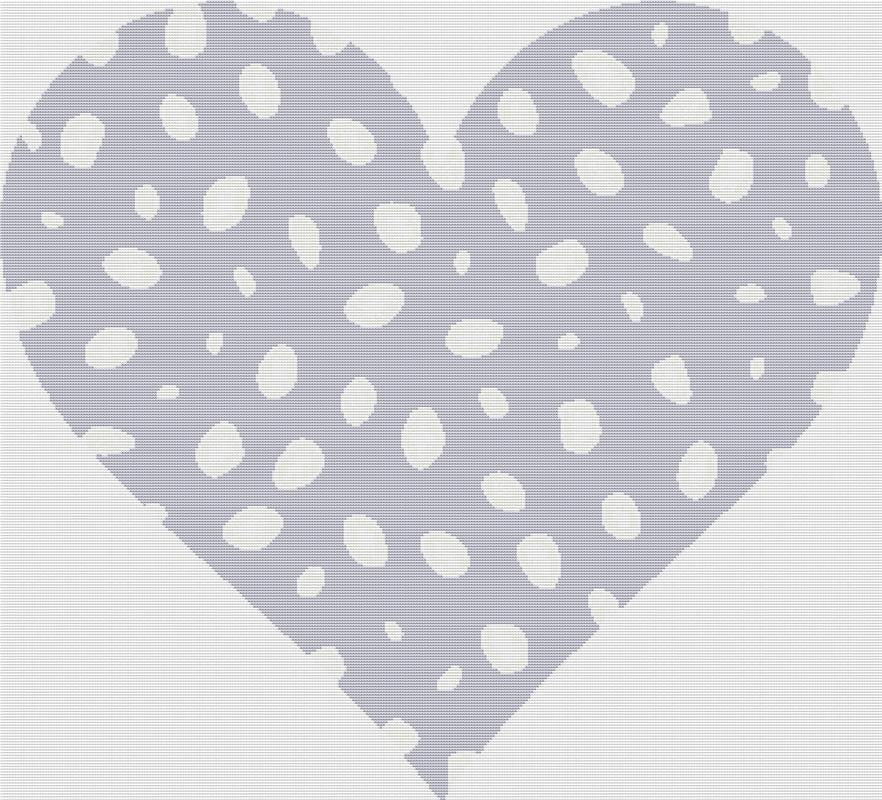 Purple Dotty Heart - X Squared Cross Stitch