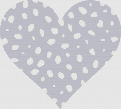 Purple Dotty Heart - X Squared Cross Stitch