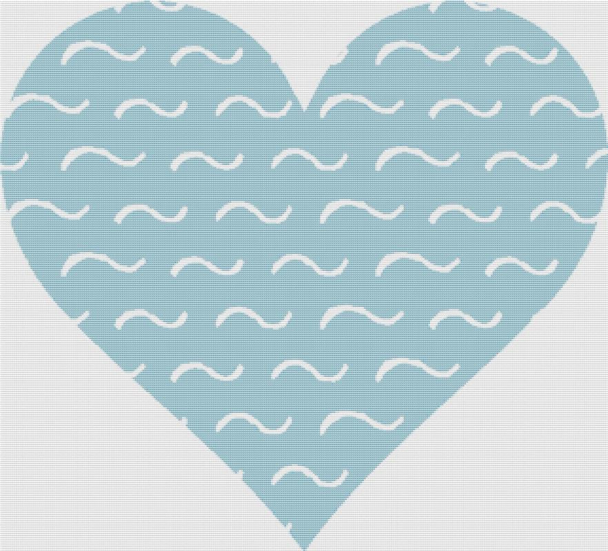 Blue Summer Heart - X Squared Cross Stitch
