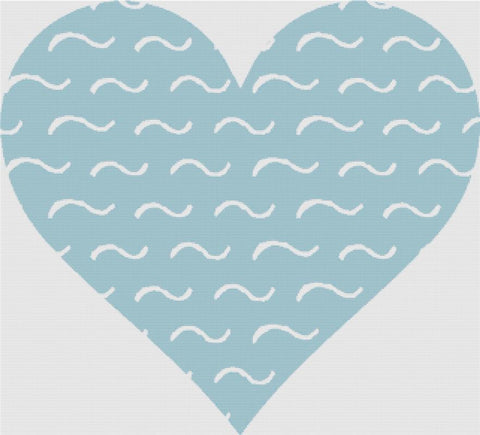 Blue Summer Heart - X Squared Cross Stitch