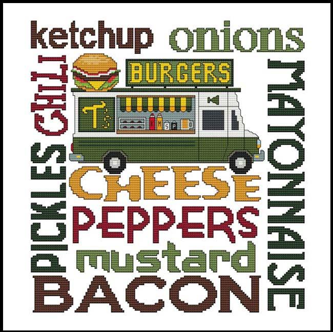 Subway Art: Food Truck Burgers - Cross Stitch Wonders
