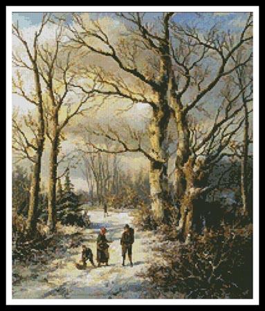 Wood Gatherers In A Winter Forest - Artecy Cross Stitch
