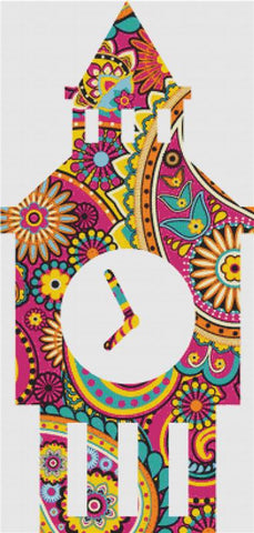 Pink Paisley Big Ben - X Squared Cross Stitch