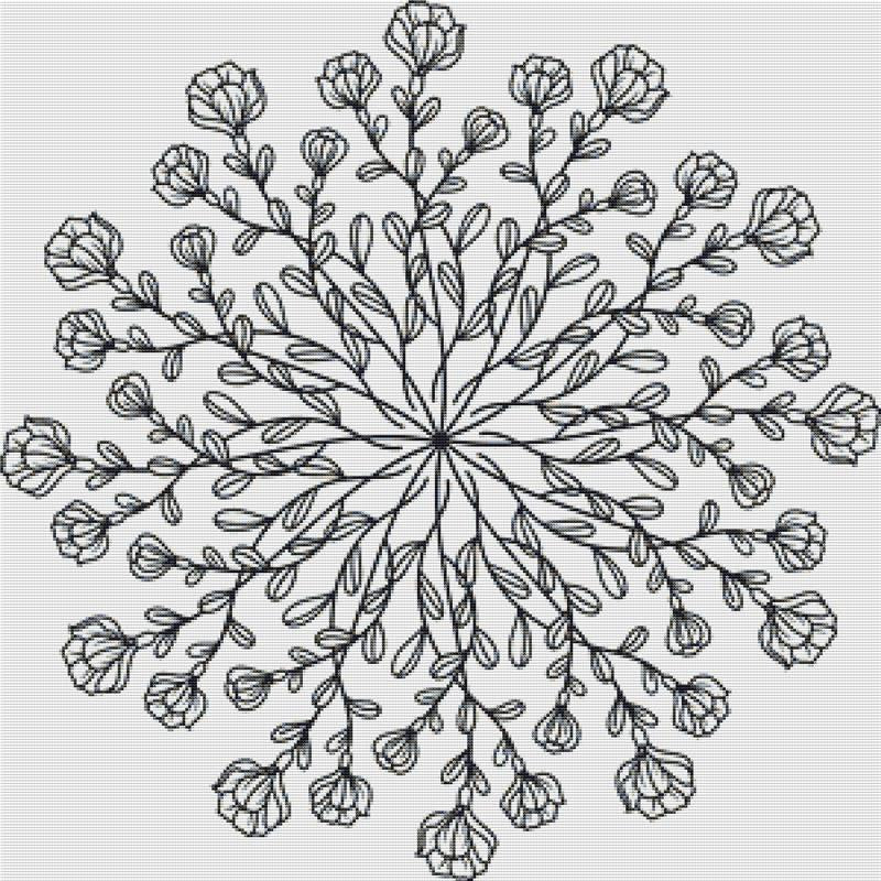 Mandala Of Flowers - X Squared Cross Stitch