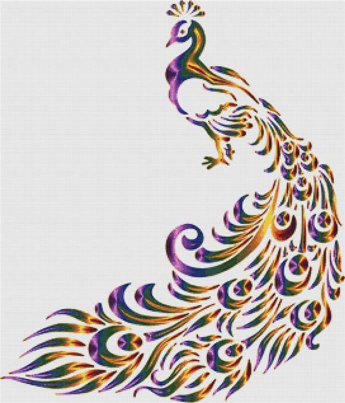 Chromatic Peacock - X Squared Cross Stitch