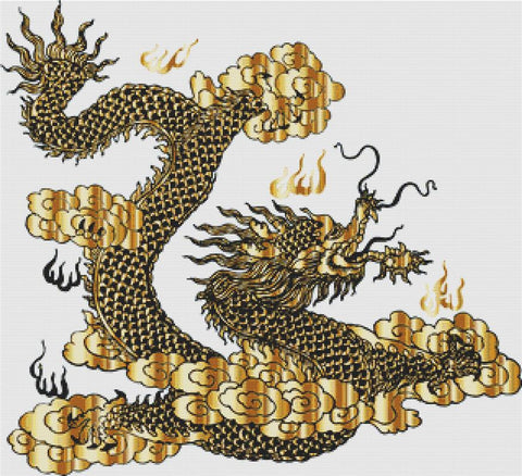 Gold Dragon - X Squared Cross Stitch