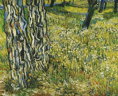 Tree Trunks In The Grass - X Squared Cross Stitch